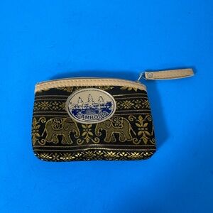 Black and Gold Elephant Coin Purse